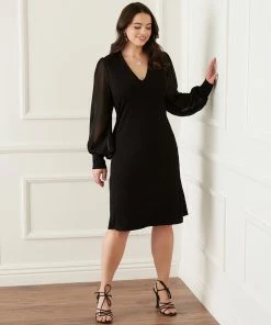 Karen Kane New Arrivals Plus Size Sheer Sleeve Dress