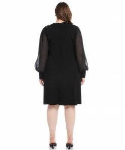 Karen Kane New Arrivals Plus Size Sheer Sleeve Dress