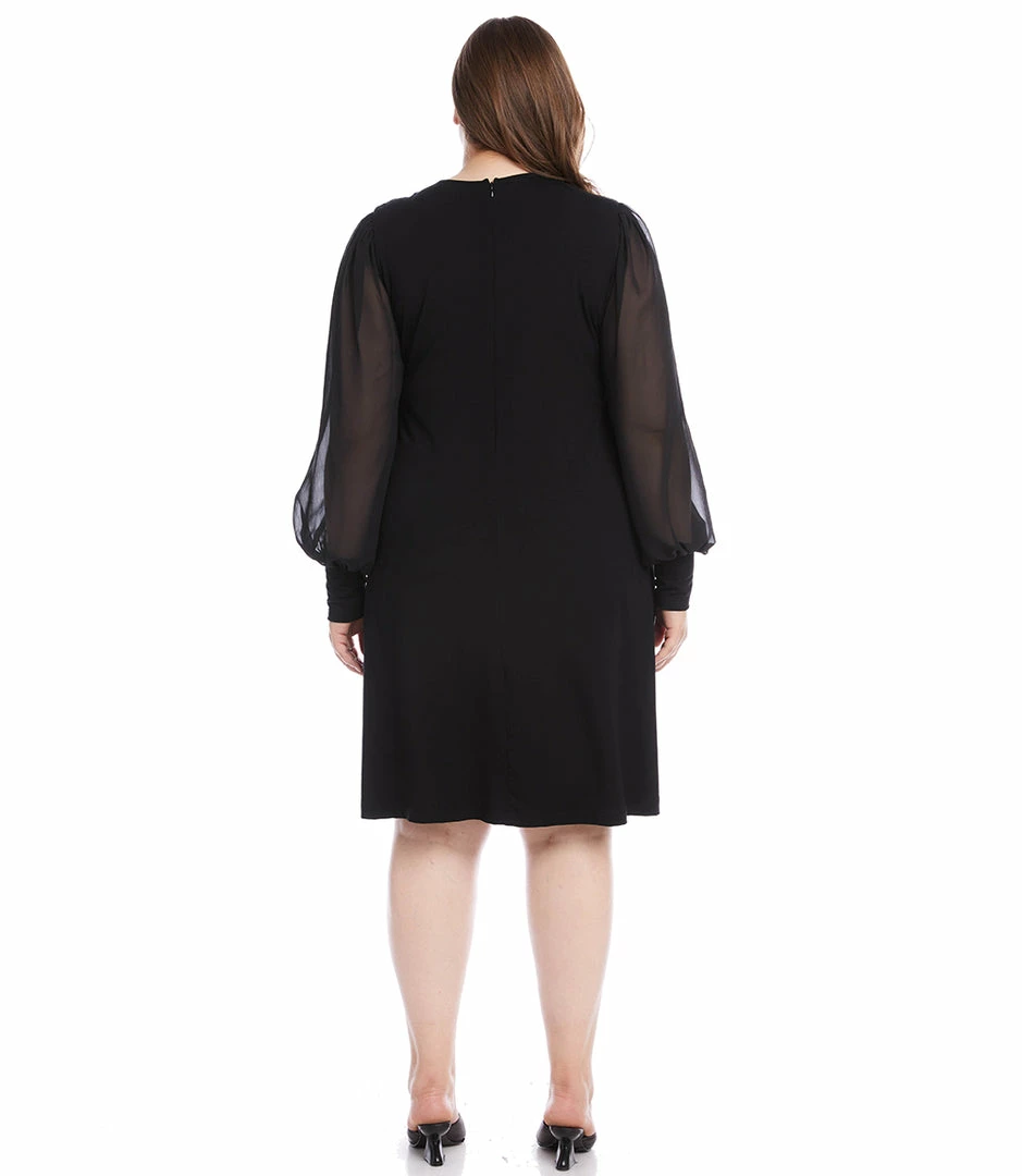 Karen Kane New Arrivals Plus Size Sheer Sleeve Dress