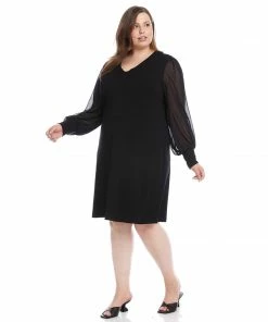 Karen Kane New Arrivals Plus Size Sheer Sleeve Dress