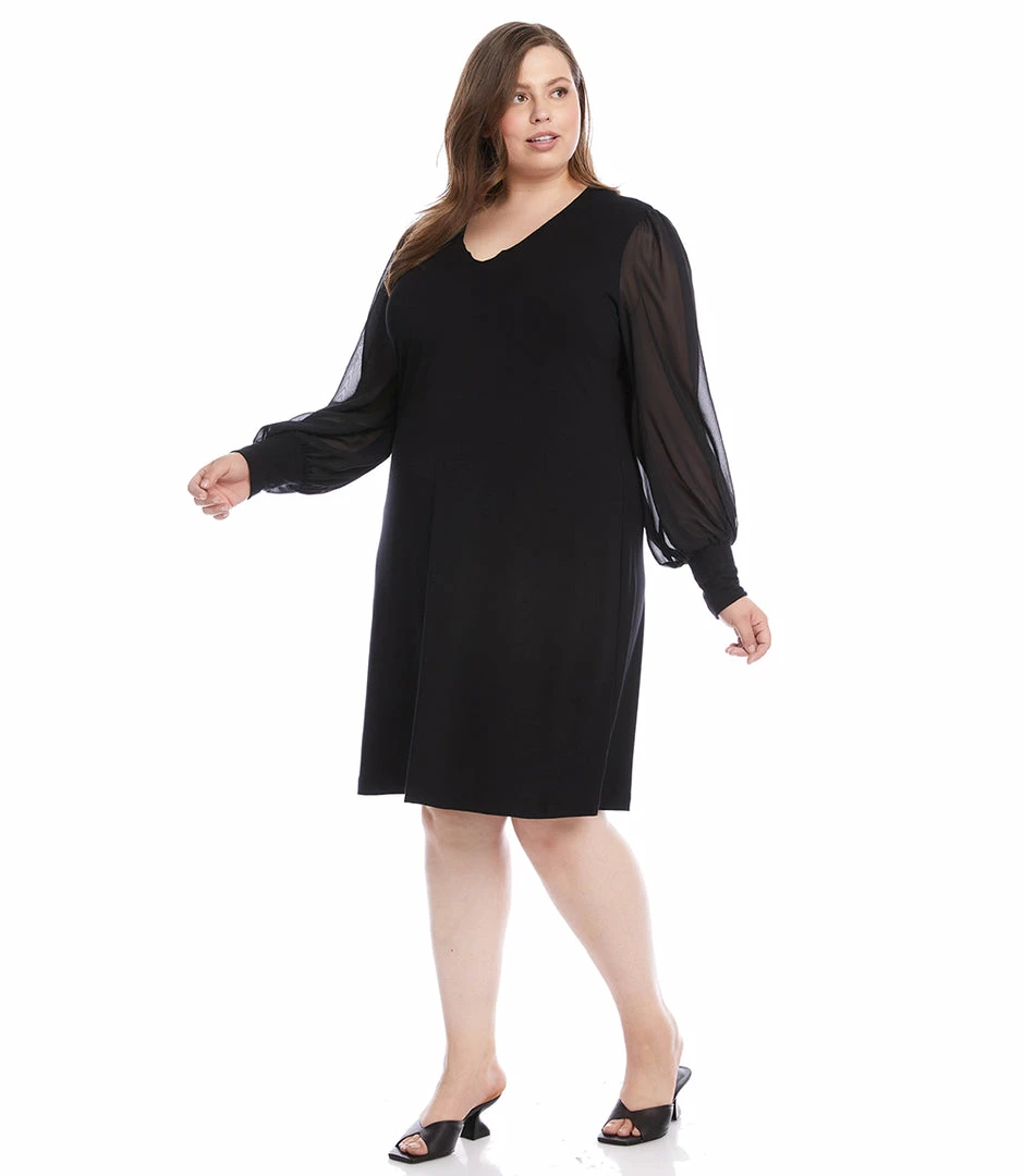 Karen Kane New Arrivals Plus Size Sheer Sleeve Dress