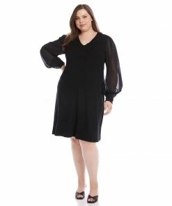 Karen Kane New Arrivals Plus Size Sheer Sleeve Dress