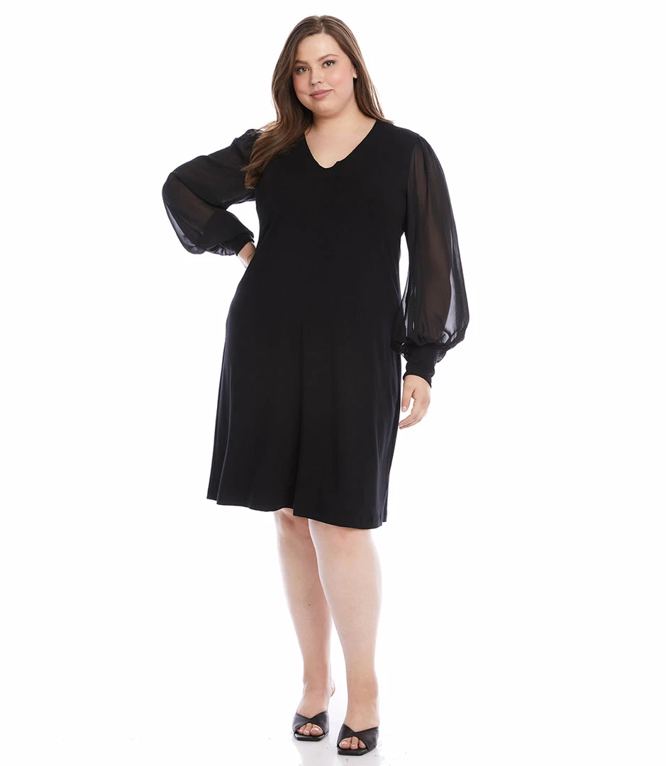 Karen Kane New Arrivals Plus Size Sheer Sleeve Dress