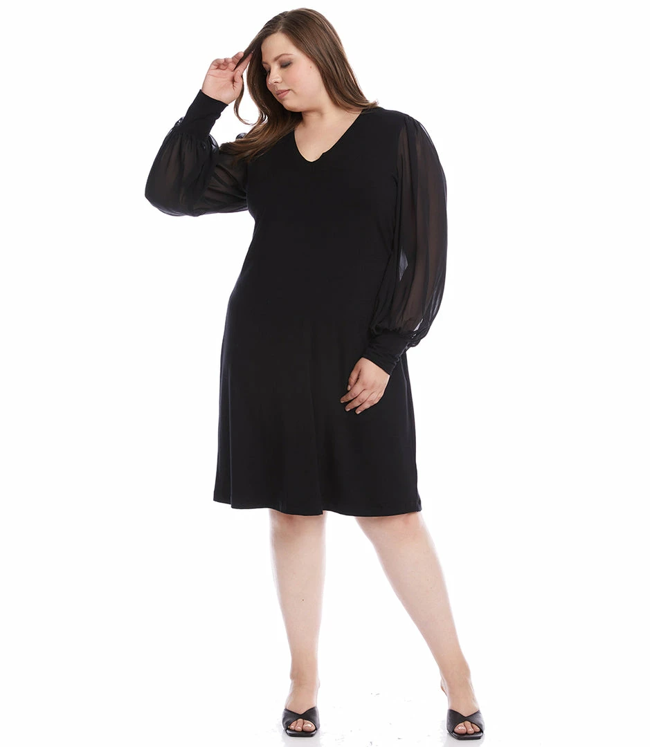 Karen Kane New Arrivals Plus Size Sheer Sleeve Dress