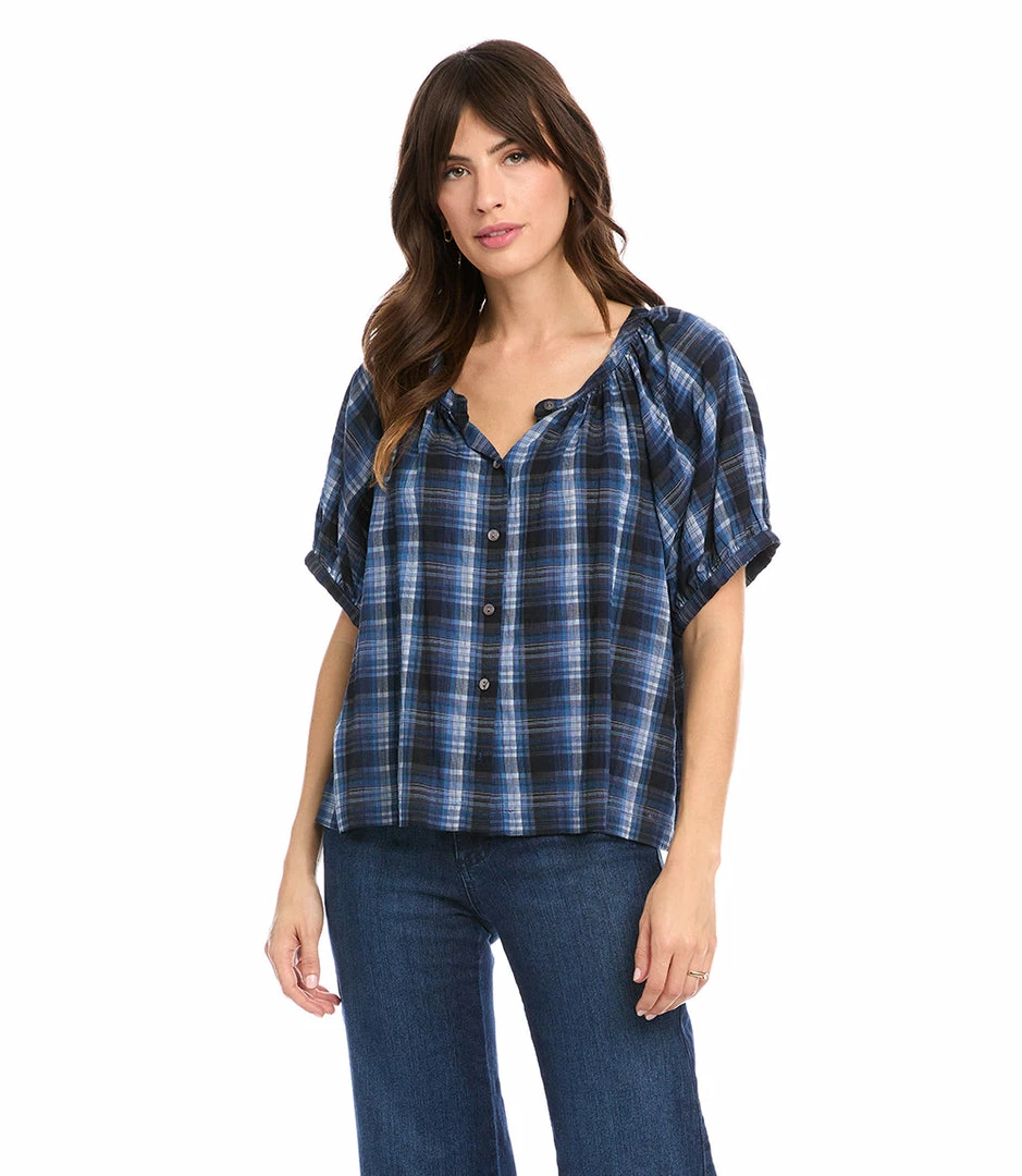 Karen Kane New Arrivals Short Sleeve Peasant Top