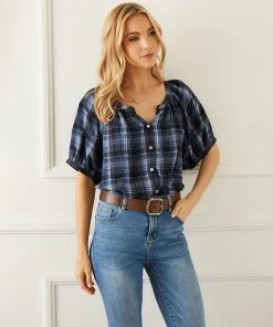 Karen Kane New Arrivals Short Sleeve Peasant Top