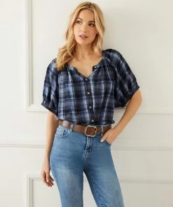 Karen Kane New Arrivals Short Sleeve Peasant Top