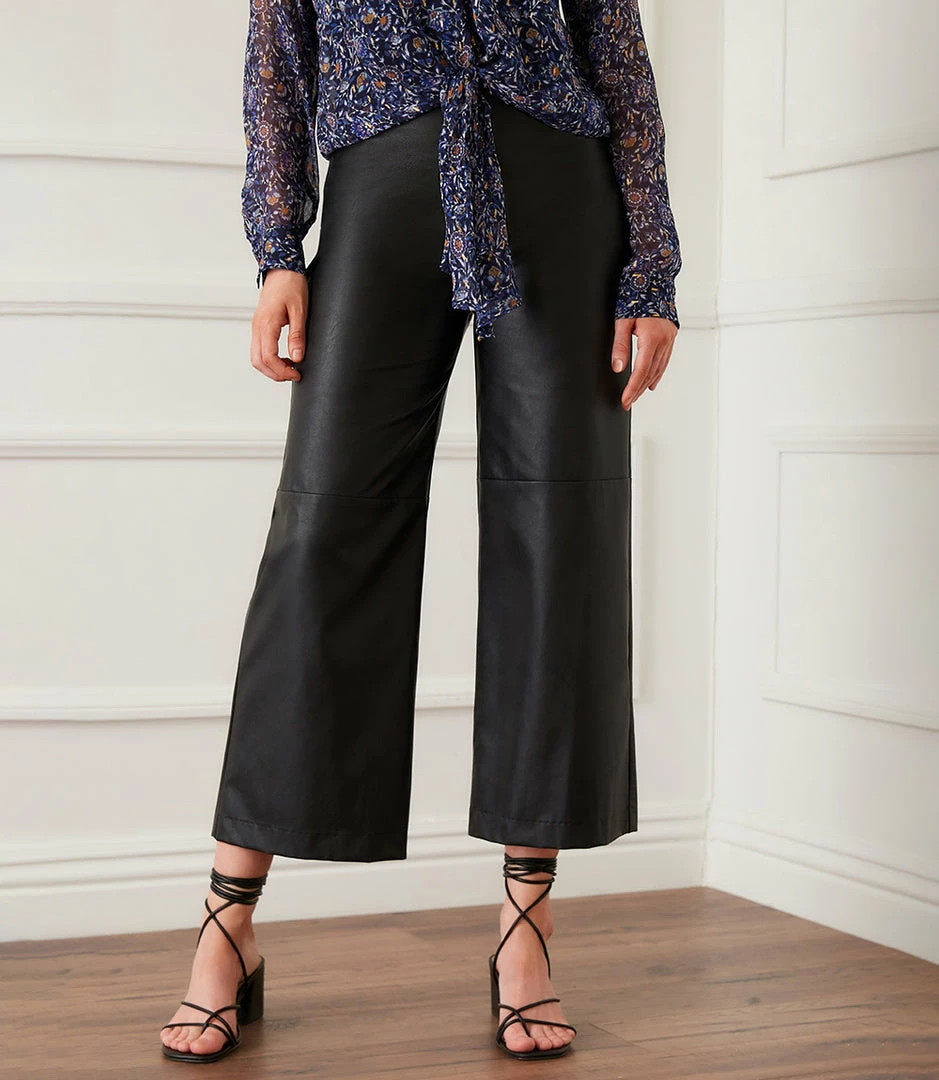 Karen Kane New Arrivals Cropped Faux Leather Pants