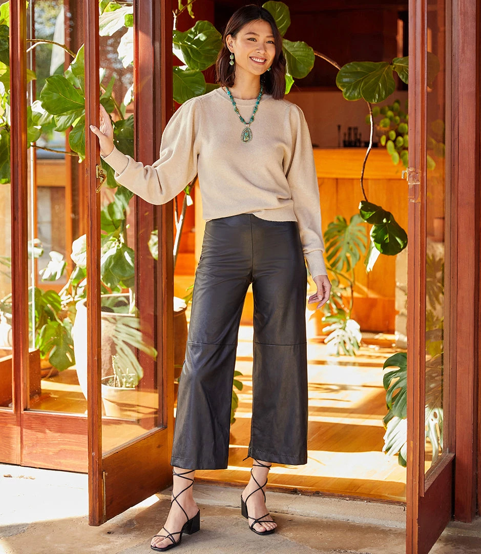 Karen Kane New Arrivals Cropped Faux Leather Pants