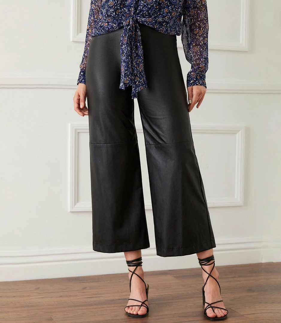 Karen Kane New Arrivals Cropped Faux Leather Pants