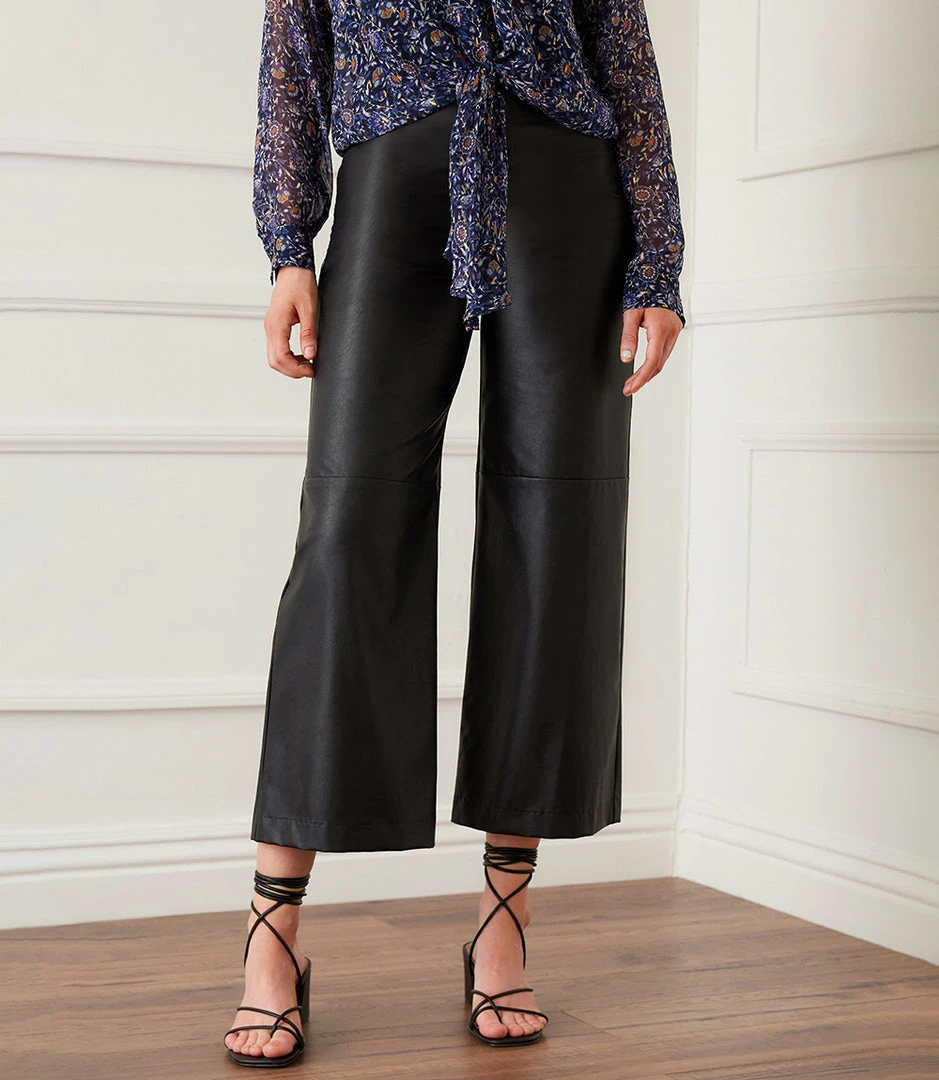Karen Kane New Arrivals Cropped Faux Leather Pants
