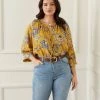 Karen Kane New Arrivals Plus Size Blouson Sleeve Top