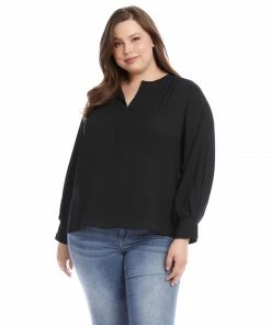 Karen Kane Plus Size Split Placket Blouse New Arrivals