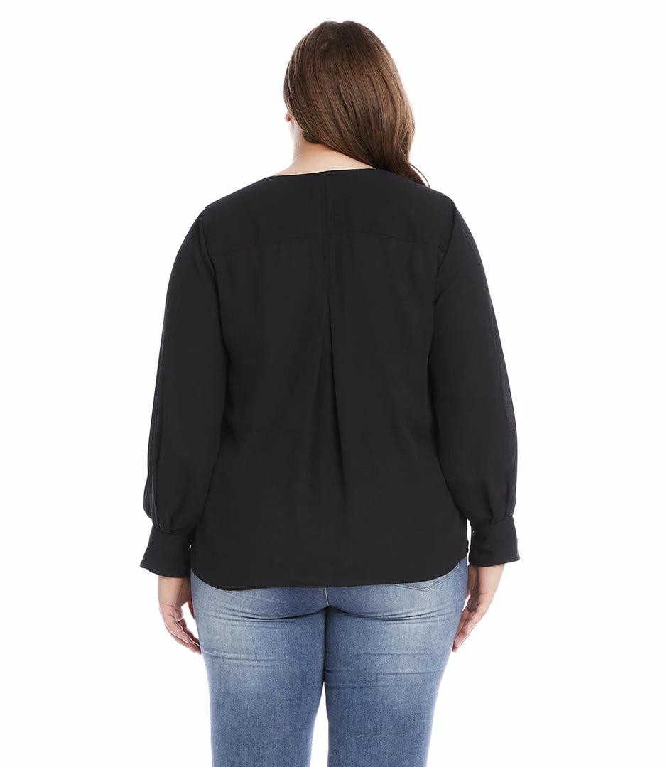 Karen Kane Plus Size Split Placket Blouse New Arrivals