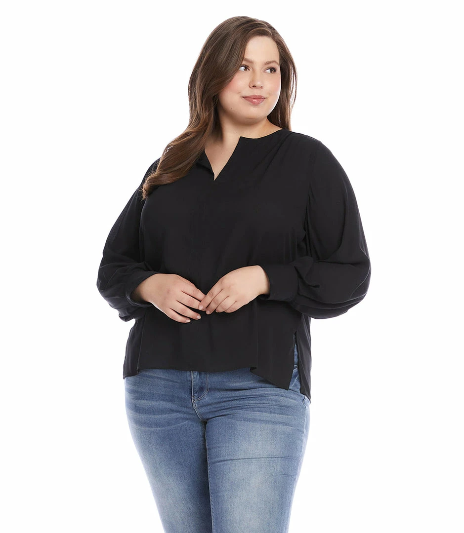 Karen Kane Plus Size Split Placket Blouse New Arrivals