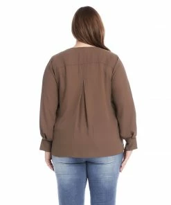 Karen Kane Plus Size Split Placket Blouse