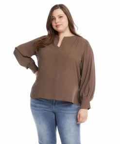 Karen Kane Plus Size Split Placket Blouse