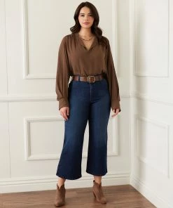 Karen Kane Plus Size Split Placket Blouse