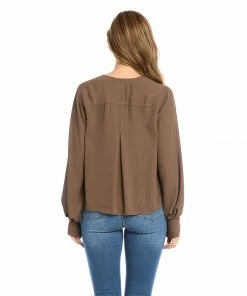 Karen Kane New Arrivals Split Placket Blouse