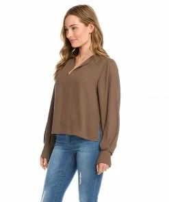 Karen Kane New Arrivals Split Placket Blouse