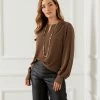 Karen Kane New Arrivals Split Placket Blouse