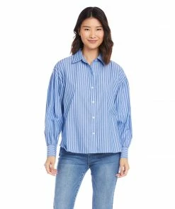 Karen Kane New Arrivals Shirred Sleeve Shirt