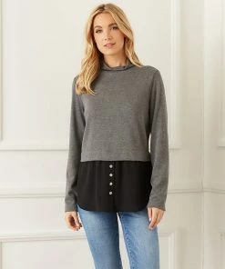 Karen Kane Layered Mock Neck Sweater New Arrivals