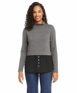 Karen Kane Layered Mock Neck Sweater New Arrivals