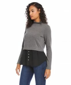 Karen Kane Layered Mock Neck Sweater New Arrivals