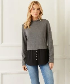 Karen Kane Layered Mock Neck Sweater New Arrivals