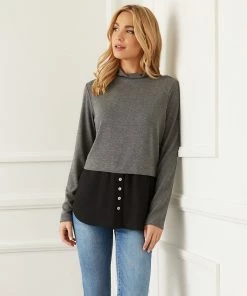 Karen Kane Layered Mock Neck Sweater New Arrivals