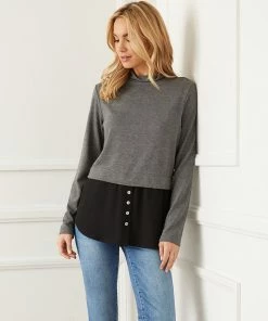 Karen Kane Layered Mock Neck Sweater New Arrivals