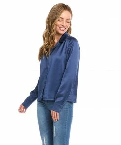 Karen Kane Petite Size Long Sleeve Button Up Shirt New Arrivals