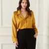 Karen Kane Plus Size Long Sleeve Button Up Shirt