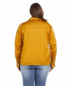 Karen Kane Plus Size Long Sleeve Button Up Shirt