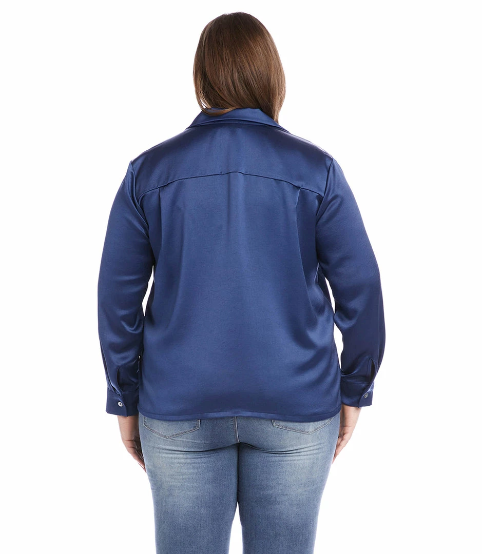 Karen Kane New Arrivals Plus Size Long Sleeve Button Up Shirt