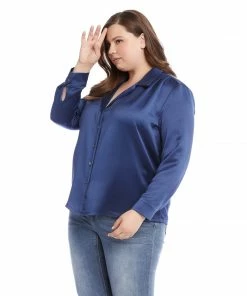 Karen Kane New Arrivals Plus Size Long Sleeve Button Up Shirt
