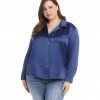 Karen Kane New Arrivals Plus Size Long Sleeve Button Up Shirt