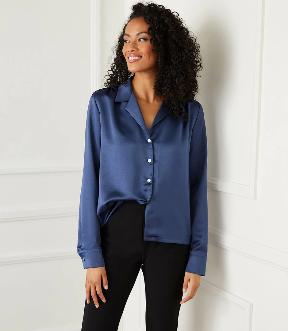 Karen Kane Long Sleeve Button Up Shirt