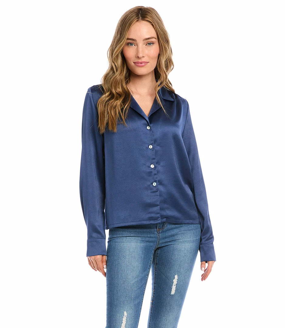 Karen Kane Long Sleeve Button Up Shirt