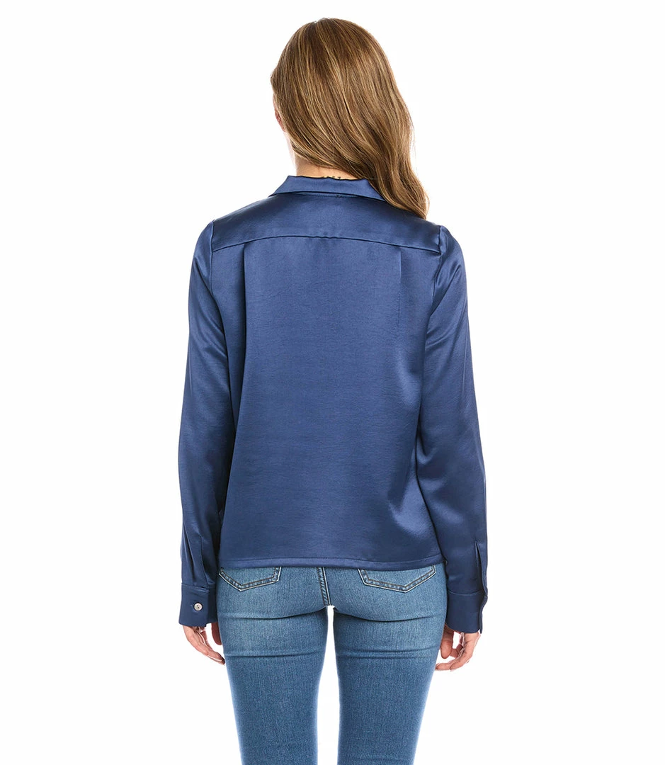 Karen Kane Long Sleeve Button Up Shirt