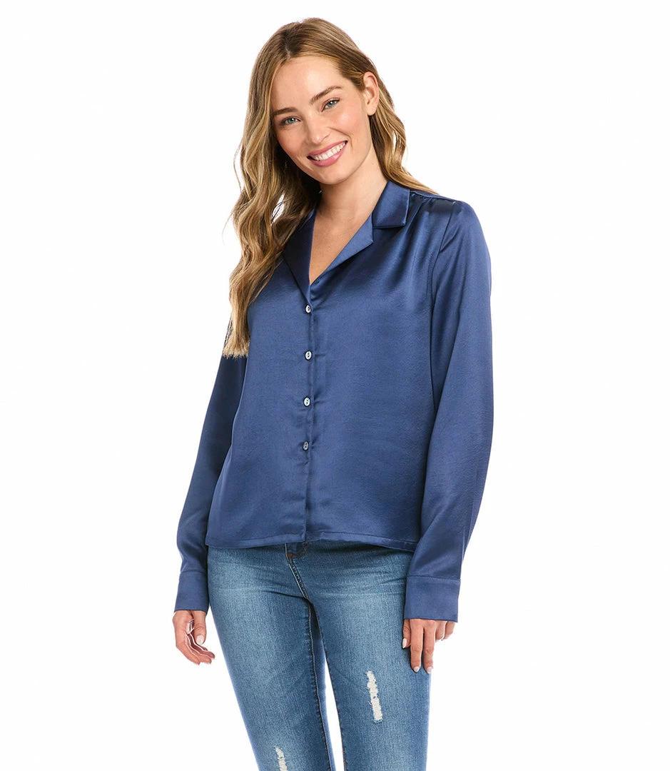 Karen Kane Long Sleeve Button Up Shirt