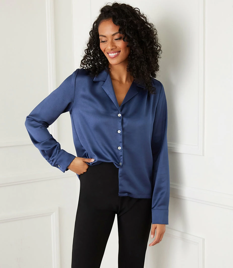 Karen Kane Long Sleeve Button Up Shirt