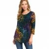Karen Kane Petite Size Tie-Dye Burnout Shirttail Top