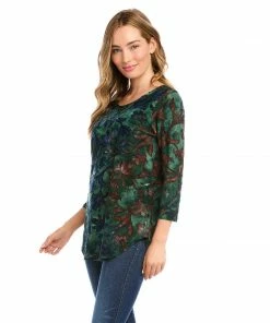 Karen Kane Petite Size Tie-Dye Burnout Shirttail Top New Arrivals