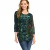 Karen Kane Tie-Dye Burnout Shirttail Top
