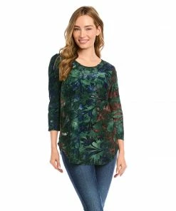 Karen Kane Tie-Dye Burnout Shirttail Top
