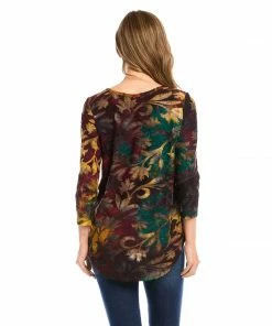 Karen Kane Tie-Dye Burnout Shirttail Top