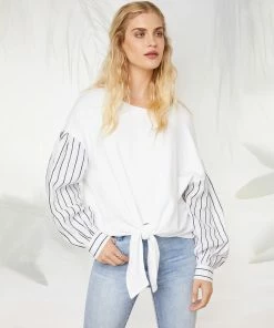 Karen Kane Clothing Contrast Tie-Front Top