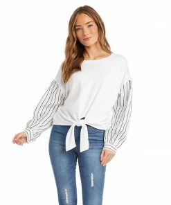 Karen Kane Clothing Contrast Tie-Front Top